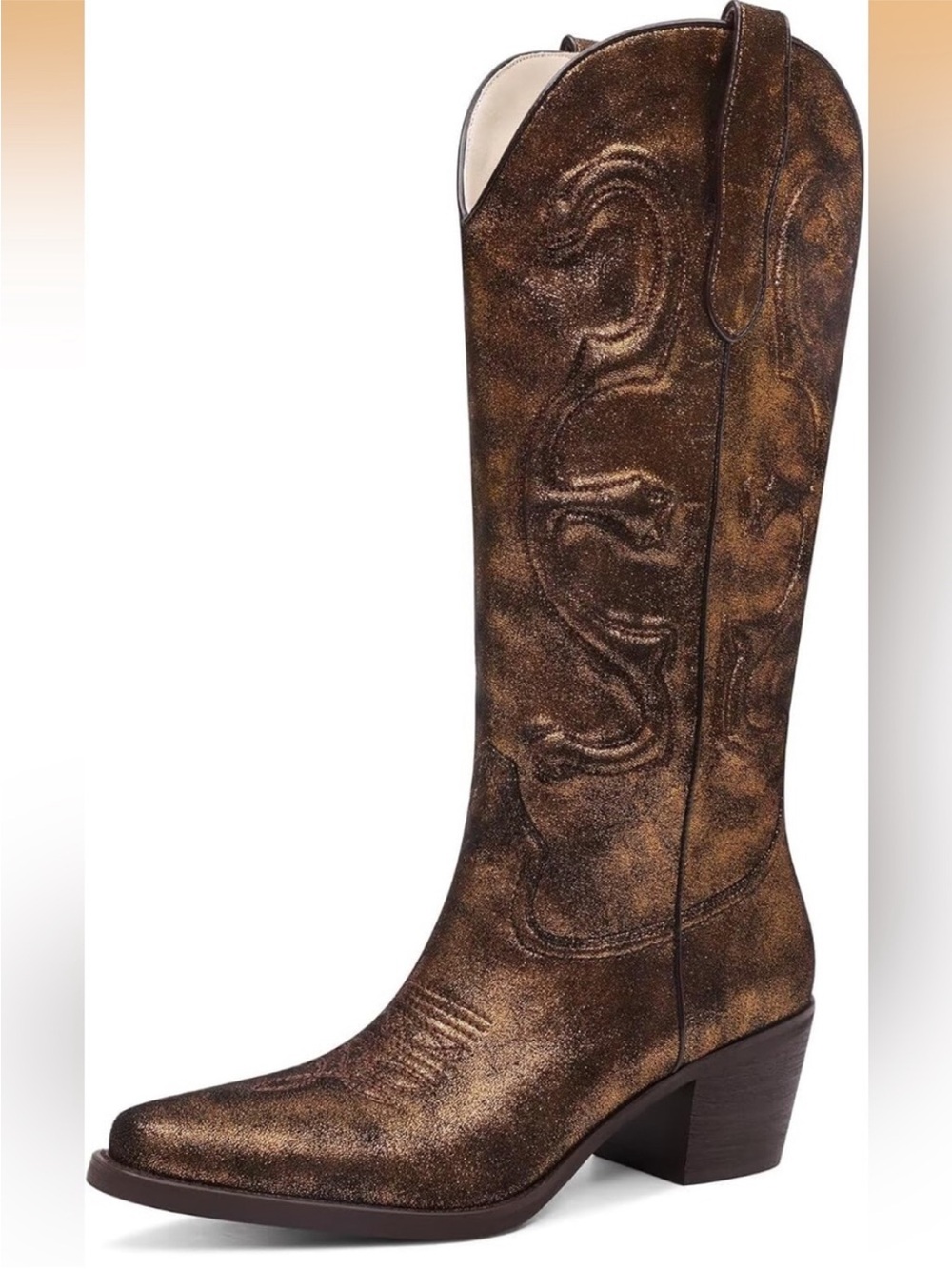 Shimmering Brown Western Cowgirl Boots